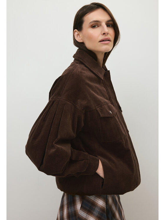 BIZUU BIZUU Kurtka przejściowa ARI RELAXED CORD JACKET Brązowy