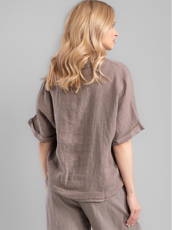 Perso Perso Bluzka CHCE255028F Brązowy Regular Fit