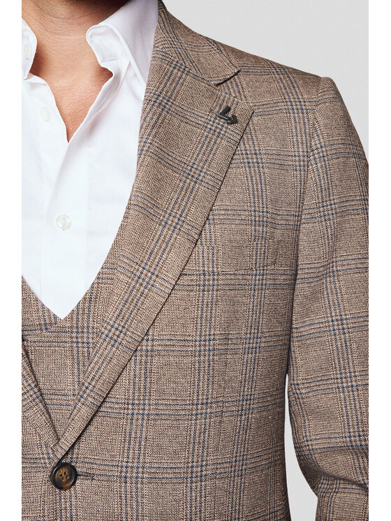 Lancerto Lancerto Marynarka Awinion 2 MA131124000026 Beżowy Slim Fit