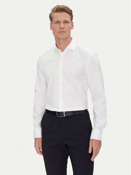 BOSS BOSS Marškiniai H-Hank 50538962 Balta Slim Fit