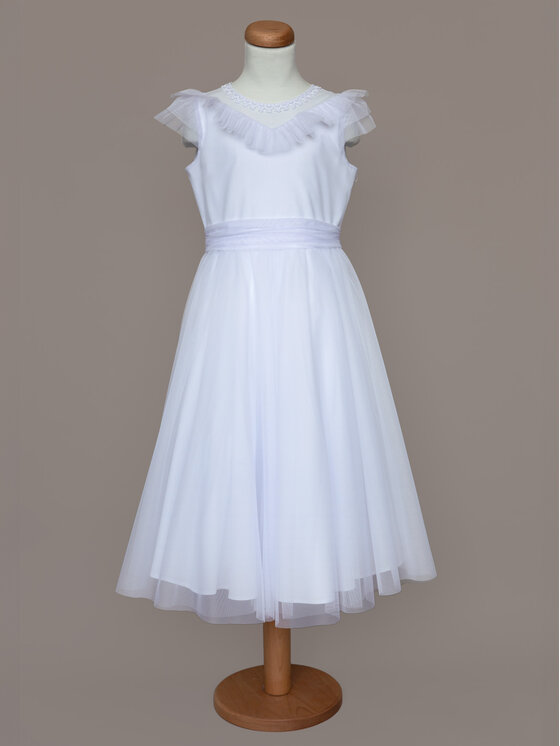 SLY SLY Sukienka 5SM-11A Biały Comfortable Fit