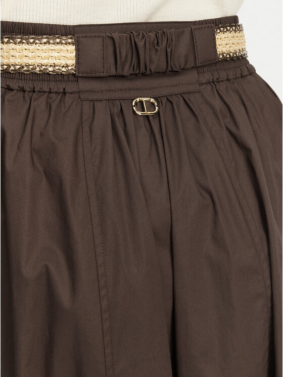 TWINSET TWINSET Trapecijos formos sijonas 251TT202J Ruda Regular Fit