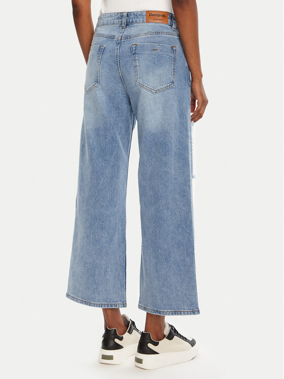 Desigual Desigual Jeansy Patches 25WWDD20 Niebieski Wide Leg