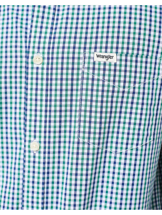 Wrangler Wrangler Koszula LS 1 PKT SHIRT Niebieski Regular Fit