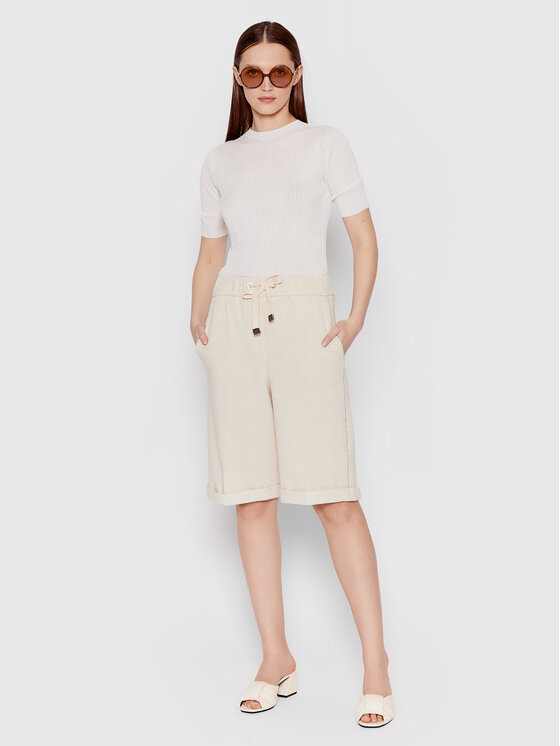 Peserico Peserico Szorty materiałowe P04032J0 Beżowy Regular Fit