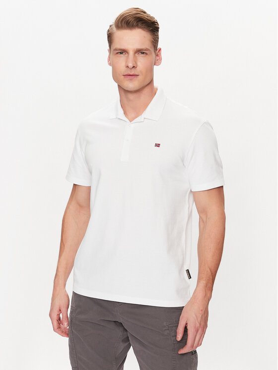 Napapijri Napapijri Tricou polo Ealis NP0A4H8B Alb Regular Fit