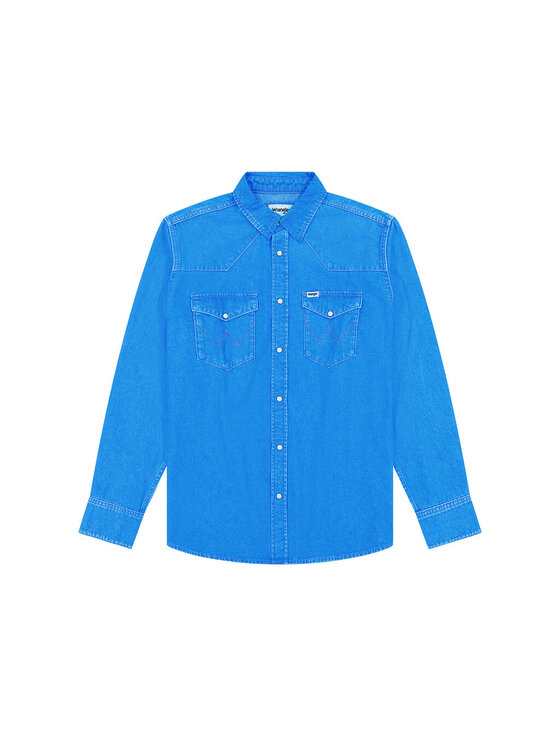 Wrangler Wrangler Camicia WESTERN SHIRT Blu Regular Fit