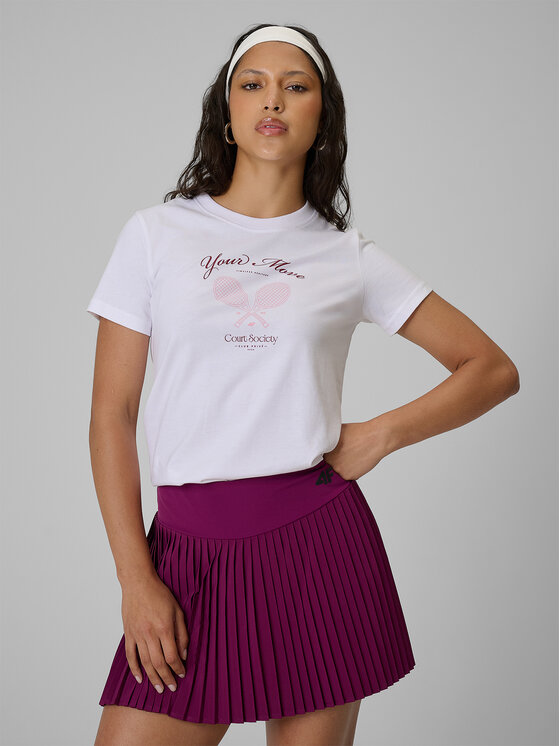 4F 4F T-Shirt COURT SOCIETY Biały Regular Fit