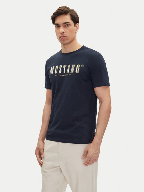 Mustang Mustang T-Shirt Austin 1016281 Tmavomodrá Regular Fit