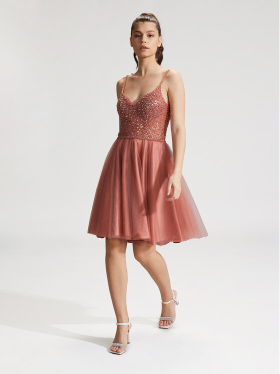 Hey Kyla Hey Kyla Rochie cocktail 5AG014HK Portocaliu Regular Fit