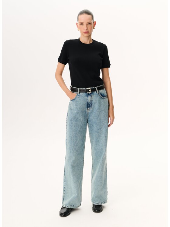 LEBRAND LEBRAND Jeansy Brie Niebieski Boyfriend Fit