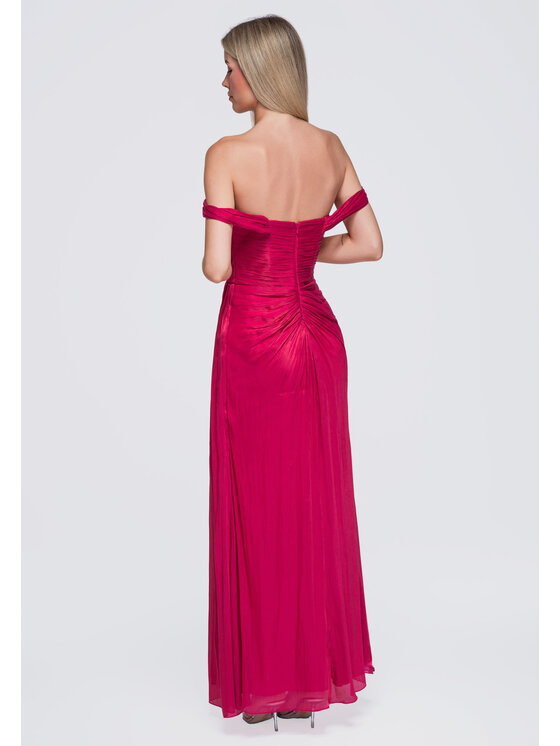 Ombre Ombre Sukienka wieczorowa LA-OM-DLR421 Różowy Slim Fit