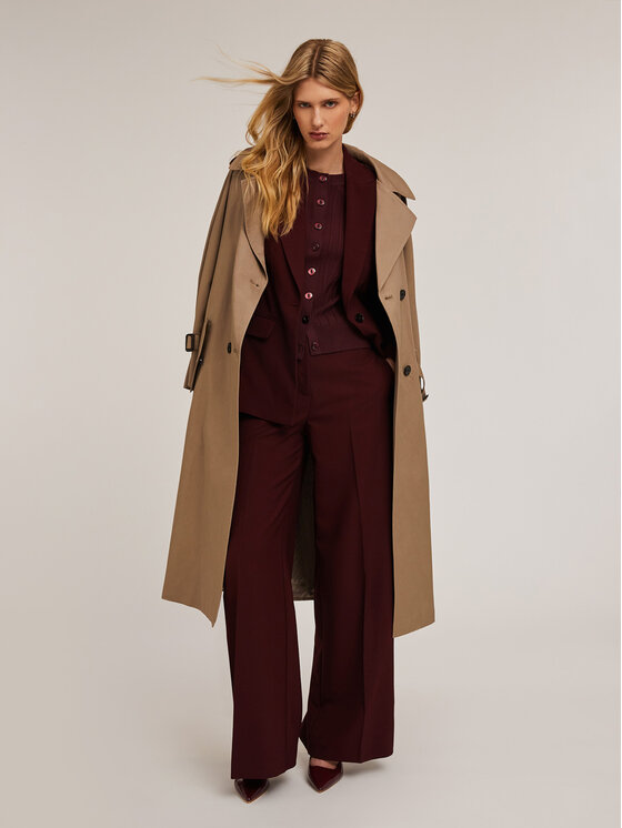 Motivi Motivi Spodnie materiałowe P202Q003758N036 Bordowy Over Fit