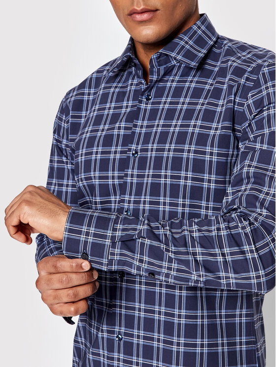 Camicia Hank-Kent C1 50473271 Blu scuro Slim Fit