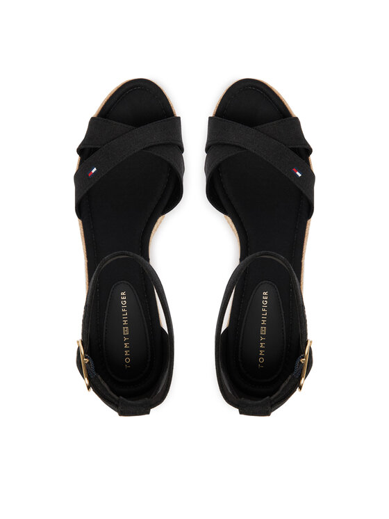 Tommy Hilfiger Tommy Hilfiger Espadrilles Mid Wedge Espad X Cross FW0FW09332 Schwarz