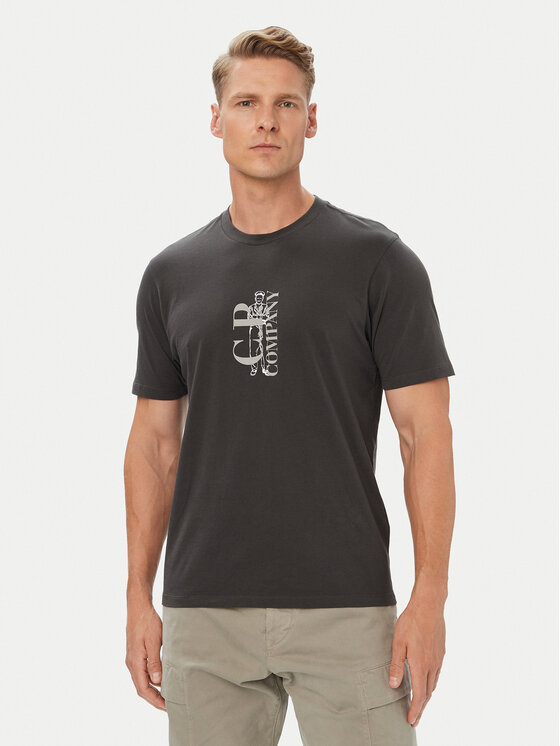C.P. Company Tricou 21CMTS134A005100W Gri închis Regular Fit