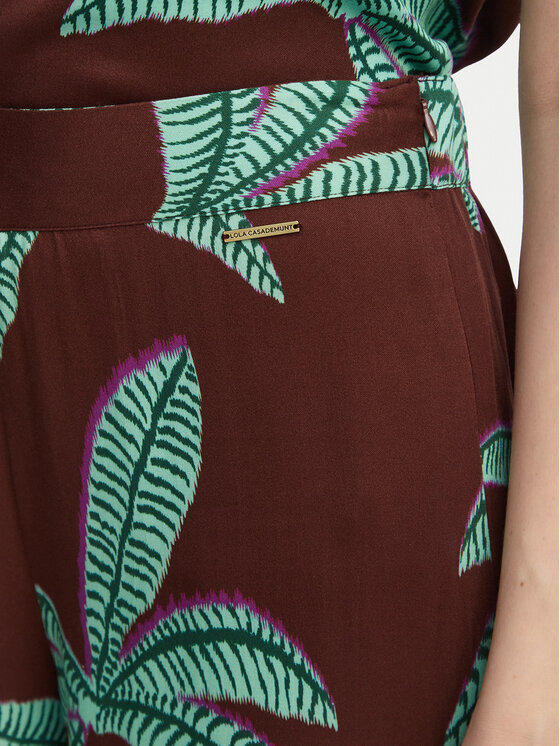 LOLA CASADEMUNT LOLA CASADEMUNT Hlače iz tkanine LS2614055 Rjava Relaxed Fit
