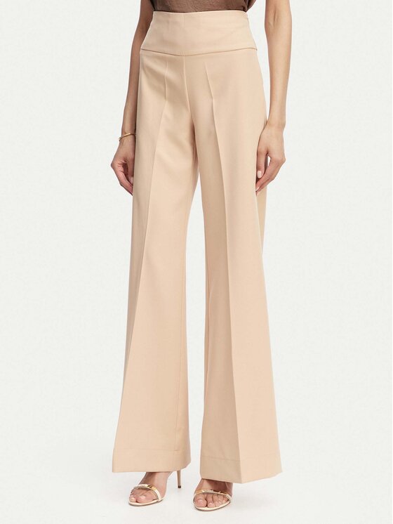 ACCESS FASHION Bavlnené nohavice 63-5022-135 Béžová Flare Fit