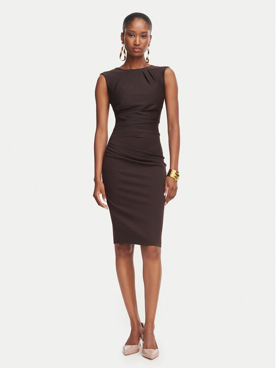 Rinascimento Rinascimento Sukienka koktajlowa CFC0130273003 Brązowy Slim Fit