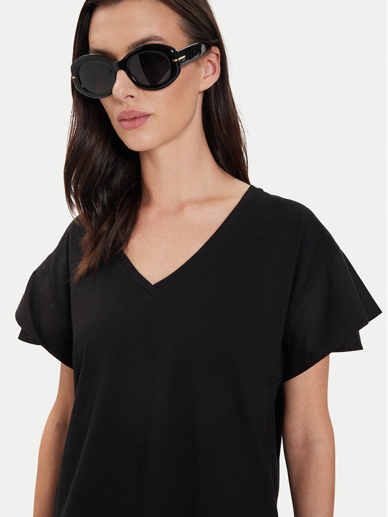 Sisley Sisley T-shirt 3AIRL400M Crna Regular Fit