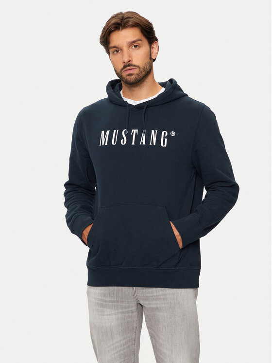 Mustang Mikina Bronson 1014687 Tmavomodrá Regular Fit
