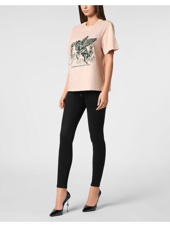 PHILIPP PLEIN PHILIPP PLEIN T-Shirt 22351 Różowy Over Fit