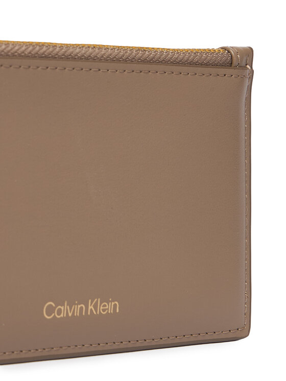 Calvin Klein Calvin Klein Etui na karty kredytowe Ck Zip Cardcase 6Cc LV04F1076G Beżowy