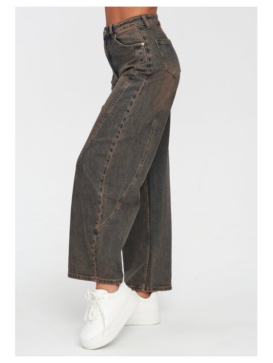 Makadamia Makadamia Jeansy C78 Miedziany Baggy Fit
