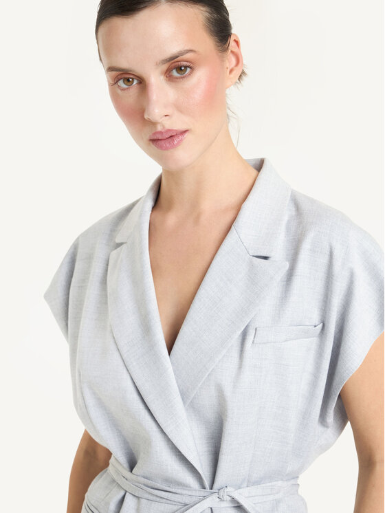 KMX KMX Kamizelka 193080020 Szary Fitted Fit