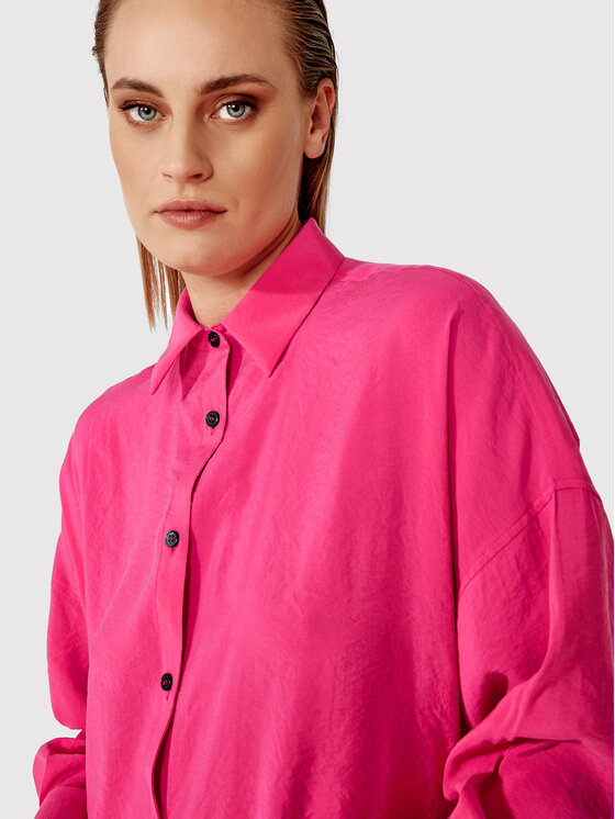 Simple Simple Srajčna obleka SUD068 Roza Relaxed Fit