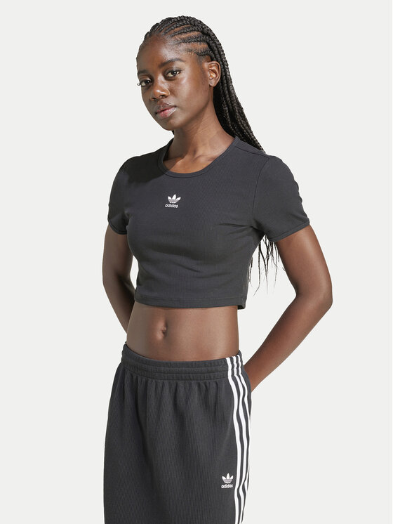 adidas Tričko Essentials IY9664 Čierna Slim Fit
