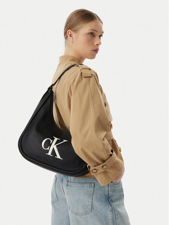 Calvin Klein Geantă Bold Ck Crescent LV04F3427G Negru