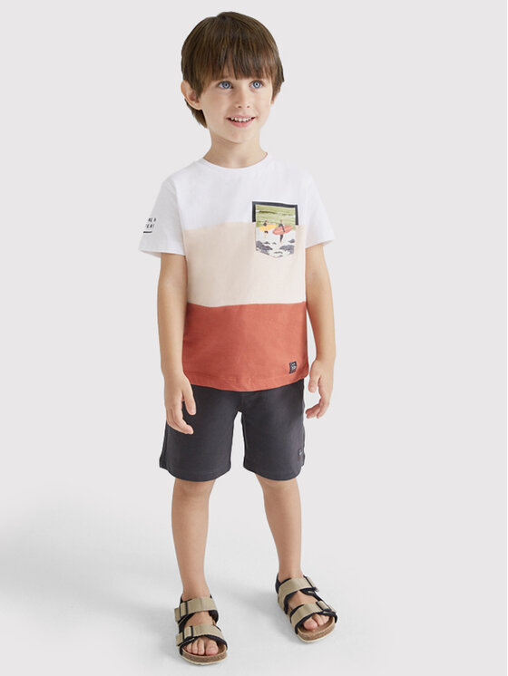 Mayoral Mayoral Комплект тишърт и спортни шорти 3659 Бял Regular Fit