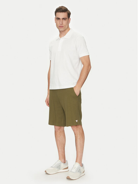 Guess Guess Szorty sportowe F5GD00 KC5Y1 Khaki Regular Fit