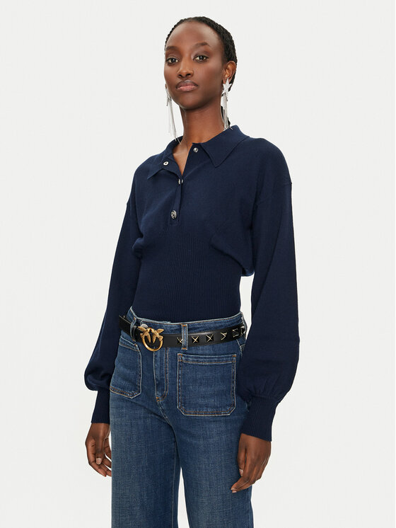 Pinko Sveter Costina 104016 A15S Tmavomodrá Regular Fit