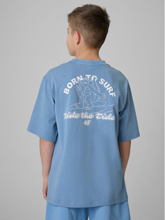 4F 4F T-Shirt WAVE RIDERS CLUB Niebieski Loose Fit