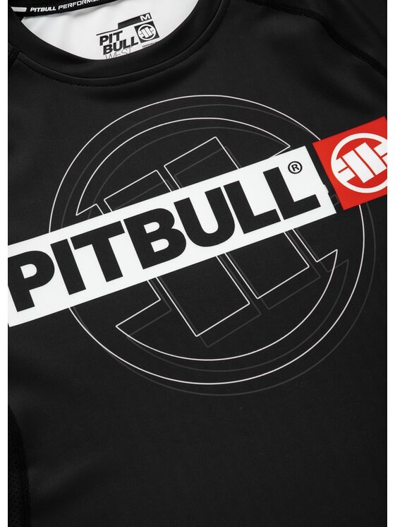 PITBULL PITBULL Koszulka techniczna Rashguard Hilltop Sports II M Czarny Slim Fit