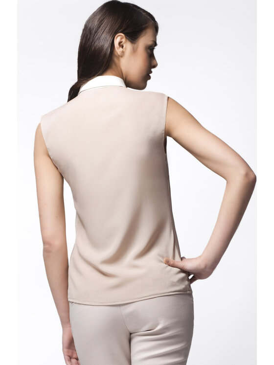 Awama Awama Koszula A023 Beżowy Basic Fit