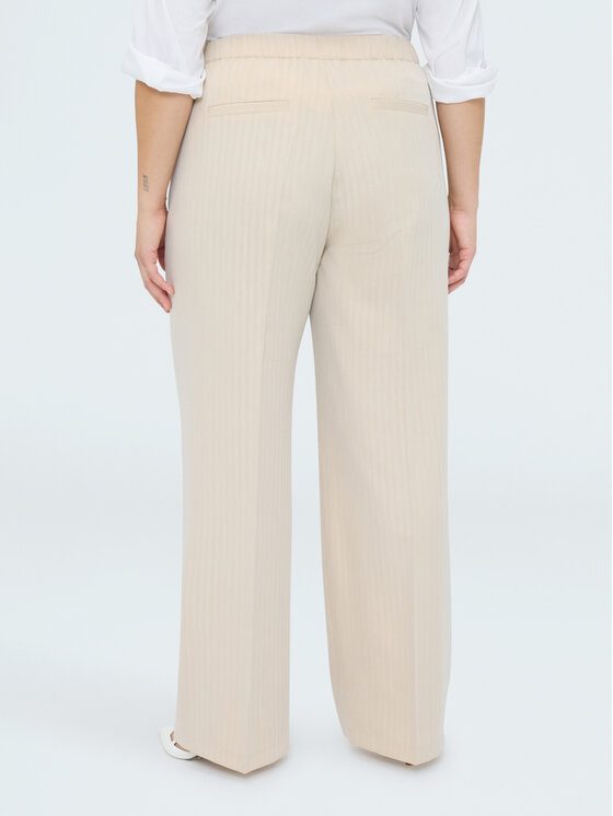 Fiorella Rubino Fiorella Rubino Spodnie materiałowe P008T205266N0R2 Kremowy Regular Fit