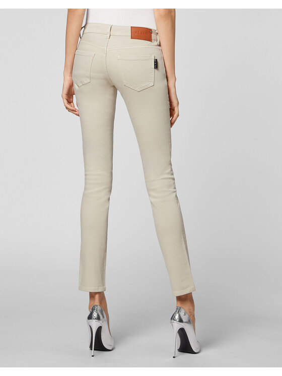 PHILIPP PLEIN PHILIPP PLEIN Jeansy 1501 Beżowy Slim Fit