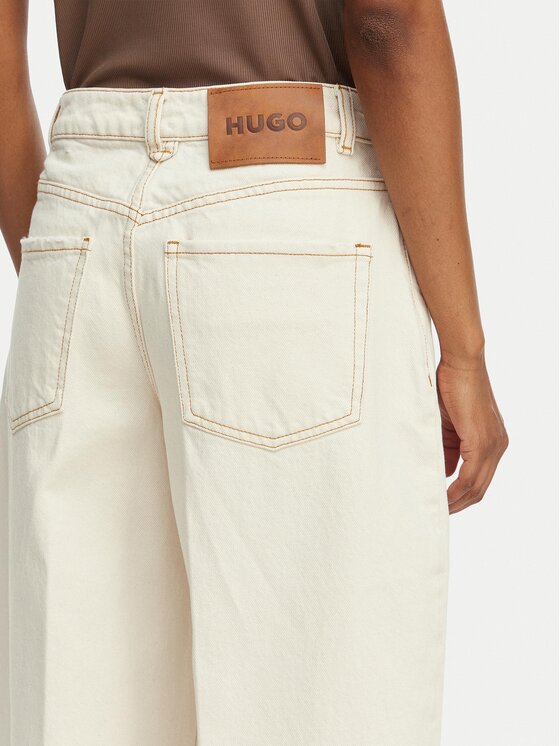 HUGO HUGO Jeansy Gimine_5 50561201 Écru Barrel Fit
