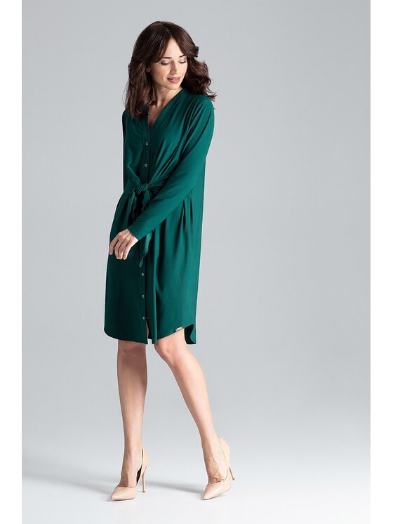 Lenitif Lenitif Vestito L031 Verde Regular Fit