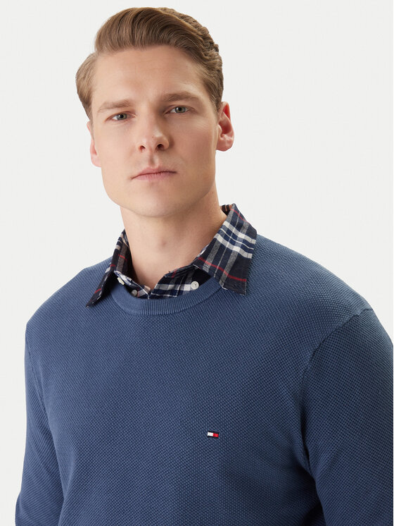 Tommy Hilfiger Tommy Hilfiger Sweter Essential MW0MW36347 Niebieski Regular Fit