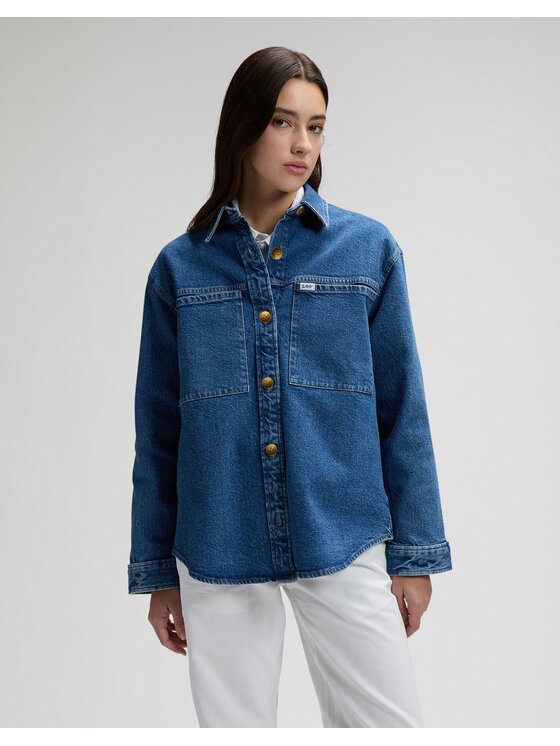 Lee Lee Koszula UTILITY OVERSHIRT Granatowy Relaxed Fit