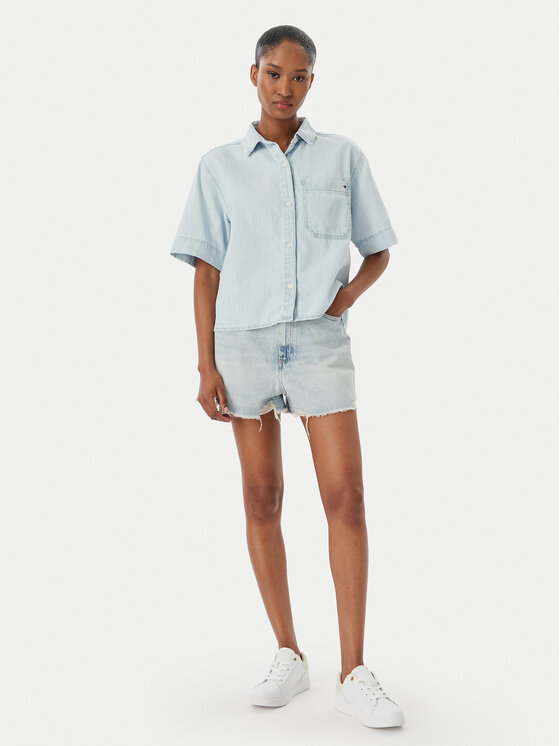 Tommy Hilfiger Tommy Hilfiger Szorty jeansowe WW0WW49578 Niebieski Wide Fit