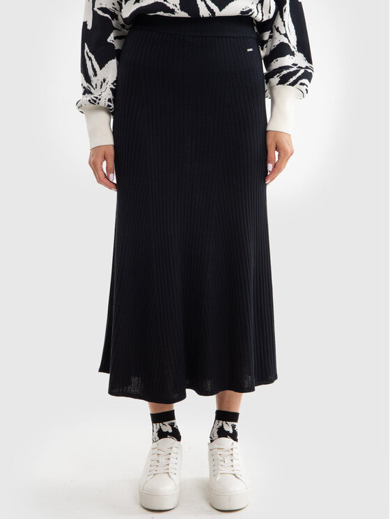BIG STAR BIG STAR Spódnica midi ZIZALIA_906_120 Czarny Classic Fit