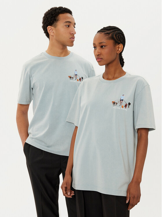 Filling Pieces Filling Pieces T-Shirt Unisex Dog Walker 7449981 Zielony Regular Fit