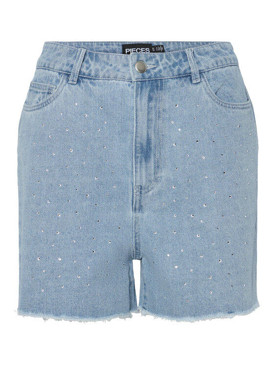 Pieces Pieces Дънкови шорти Tamra 17157412 Син Regular Fit