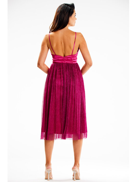 Awama Awama Sukienka wieczorowa A624 Fioletowy Basic Fit