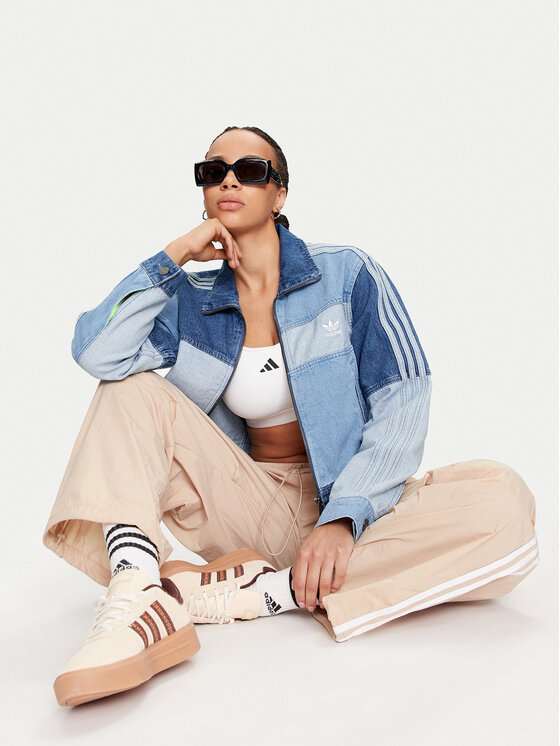 adidas adidas Donji dio trenerke 3-Stripes Woven Parachute IY7252 Bež Loose Fit